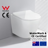 WC suspendu en céramique monobloc, certifié CE européen, avec technologie Tornado, pour salle de bain, certifié Watermark