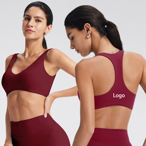 Custom Logo <b>Racerback</b> U-neck <b>Bra</b> for Women Push up Nylon Spandex Shockproof High Quality Gym Yoga Wear Sports <b>Bra</b> - Product Image 1