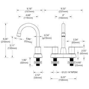 Robinet de lavabo pour caravane en bronze huilé, à deux poignées, pour 2/3 trous, expédition en semaine, robinets de bain et de douche - Product Image 2