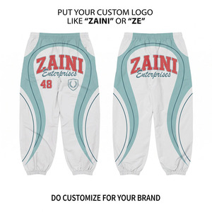 <b>Mens</b> Windbreaker <b>Pants</b> Premium Polyester 110 GSM Teal <b>White</b> Curved Panel Design Custom Screen Printed Logo Active Fit Sportswear - Product Image 1