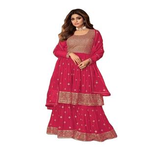 高品质3件套草坪缝制Salwar Kameez女性印度巴基斯坦2023新时尚批发ODM AMK集团 - Product Image 1