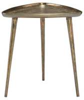 Table basse en métal design, pieds sculpturaux traditionnels, surface polie, mobilier de salon moderne luxueux, plateau en marbre