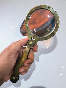 Vintage Brass Magnifying <b>Glass</b> with Leather Case Antique Style Handheld <b>Reading</b> Magnifier Desk Accessory Gift Wholesale - Product Image 2