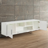 Table TV en bois massif de haute qualité, écologique et au design moderne, support de style LED pour le salon de Thaïlande