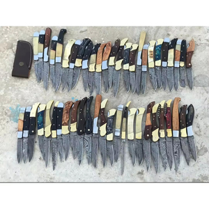 มีดพับใบมีดเหล็กดามัสกัส ด้ามไม้ สำหรับกิจกรรมกลางแจ้ง ล่าสัตว์ ตั้งแคมป์ พกพาสะดวก สินค้าขายดี - Product Image 5