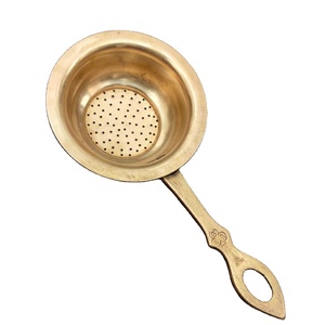 Hot selling deep bowl brass <b>tea</b> strainer loose leaf <b>tea</b> filter traditional <b>tea</b> <b>infuser</b> kitchen <b>tea</b> accessory durable design best - Product Image 1