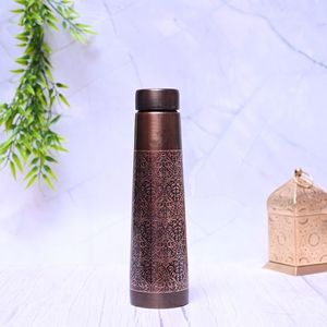 Botella de Agua de Cobre EUROHOME con Diseño Fractal Novedoso, Juego de Taza y Tapa Portátil para Viajes, Ideal para Bodas - Product Image 5
