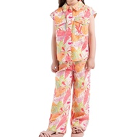 Haute qualité femmes décontracté imprimé fleuri combinaison ensemble col en dentelle bouton motif hauts courts OEM en vrac fabrication bas quantité minimale de commande
