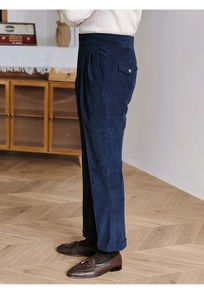 Pantalón de Vestir Italiano de Cintura Alta para Hombre, Color Negro, Estilo Ejecutivo, Versátil, con Caída, para Oficina, 2026 - Product Image 2