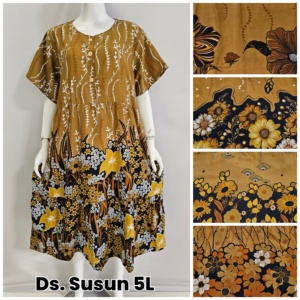 Robe de détente superposée en rayonne pour femme grande taille, à manches courtes, col rond, fermeture boutonnée, imprimé batik, tailles 3XL/4XL, style sexy - Product Image 5