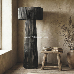 Sena Black Bamboo Standing <b>Lamp</b> Decorative Floor <b>Lamp</b> for Living Room Bedroom Hotel Interior Lighting Decor - Product Image 6