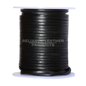 Cordon en cuir plat noir brillant durable de 3 mm, cordon en cuir pour la fabrication de colliers et de bijoux - Product Image 4