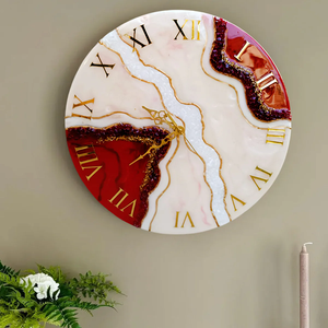 Modern <b>Large</b> Resin Epoxy <b>Wooden</b> Wall <b>Clock</b> Handmade Artistic Decorative <b>Clock</b> for Living Room Office and Hotel Interiors - Product Image 2