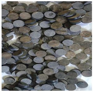 Boutons en corne de buffle, peau naturelle noire, épaisseur 5,5 mm, dos plat, décoration en maille, haute qualité, non finis, pour accessoires vestimentaires - Product Image 4