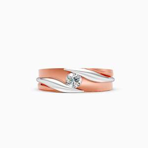 แหวนเพชรเพาะเลี้ยงในห้องปฏิบัติการรับรองโดย IGI ชุบทองคำชมพู 14K จาก JEWELLERY PLANET ทรงบริลเลียนต์ ดีไซน์ทันสมัย คลาสสิก เหมาะสำหรับทั้งชายและหญิง สำหรับงานหมั้น ขนาด 5 - Product Image 1