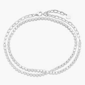 Collier et bracelet de tennis convertibles en diamant, 2 carats, moissanite CVD ronde personnalisée, bijoux de mariée élégants, classiques et luxueux en or 10k 14k - Product Image 3