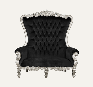 Handcrafted Durable Solid Wood Luxury Throne Chair with Traditional Design <b>Black</b> Mahogany Wood Furniture - Product Image 1
