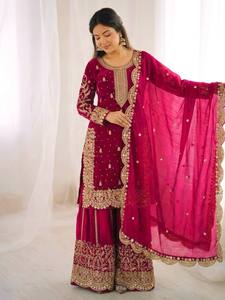 Conjunto de Vestido Palazzo Elegante para Mujer con Bordado de Diseño - Product Image 4