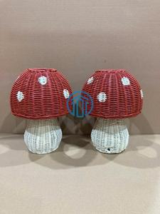 OEM Handmade Natural Rattan Mushroom Night <b>Light</b> for Kids Wicker <b>Nursery</b> Table Lamp Children's Bedroom Decor Vietnam Manufacture - Product Image 2