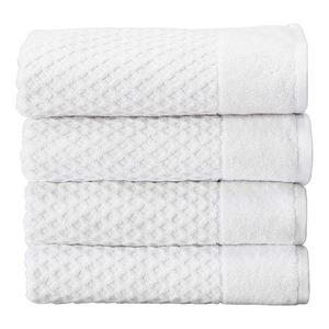 <b>White</b> Cotton <b>Bath</b> <b>Towel</b> Set Rectangular Dyed Skin-Friendly Home Use - Product Image 5