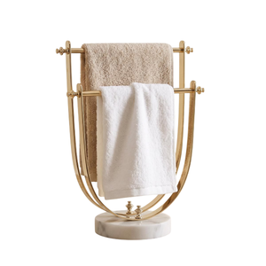 Porte-serviettes mural en laiton à 4 barres, design minimaliste, pour rangement de salle de bain, étagère de rangement, support fixe pour serviettes de bain - Product Image 3