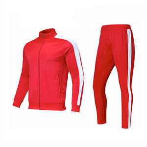 Conjunto Deportivo para Hombre, Chaqueta con Cierre Completo y Bloques de Color Azul y Rojo, Bolsillos Laterales, Secado Rápido, Poliéster, Ropa de Otoño - Product Image 4