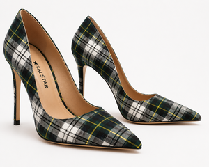 Custom Women Tartan Stiletto Heels | Scottish Plaid <b>Pointed</b> Toe High Heel Pumps | OEM ODM Fashion Dress Trend Shoes Manufacturer - Product Image 3