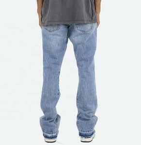Pantalones Vaqueros Anchos de Mezclilla para Hombre, Estilo Vintage, Desgastados, con Diseño Personalizado, al por Mayor, en Azul - Product Image 3