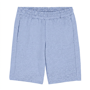 Shorts en coton gris pour homme, taille élastique, poches, style décontracté, tricoté, taille mi-haute, couleur unie, respirant - Product Image 2