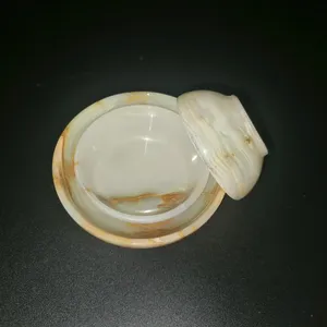 Bol contemporain en onyx poli, accessoire artisanal, centre de table en marbre design, pierre naturelle moderne - Product Image 3