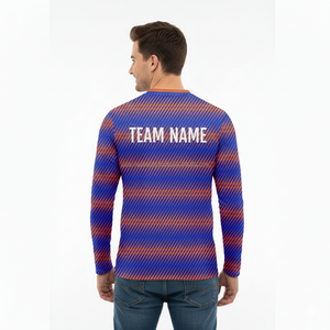 T-shirt à manches longues décontracté en jersey de coton lourd personnalisé, coupe régulière, avec tissu respirant écologique - Product Image 4