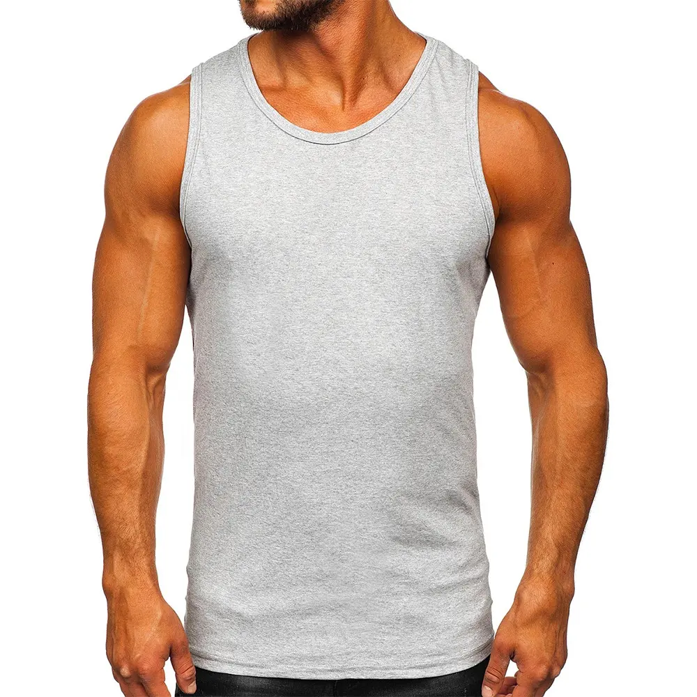 Classic Compression Seamless Basic Tee Sportswear Polyester Quick Dry Men Power Fitness Tank Top