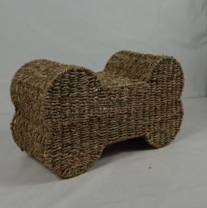 Eco-Friendly <b>Seagrass</b> Modern Geometric Shape Drink Food <b>Storage</b> <b>Basket</b> with Multifunction Organizer for Dogs - Product Image 3