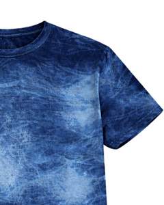 T-shirt bleu délavé pour homme, col rond, manches courtes, en coton, style streetwear décontracté, délavage vintage, personnalisable, OEM, vente en gros, fabricant professionnel - Product Image 5