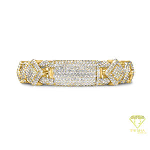 Premium Fashion Statement Bracelet Featuring Fully Flooded Lab Grown Stones with Elegant Yellow Gold Modern Luxury Style - Product Image 3