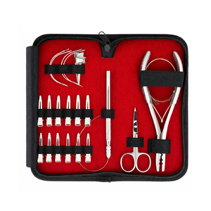 Kit de Herramientas Profesional para Extensiones de Cabello con Queratina Roja Mate, Alicates Metálicos de Acero Inoxidable de Grado Quirúrgico, Incluye Prensa para Extensiones Adhesivas ARMA - Product Image 3