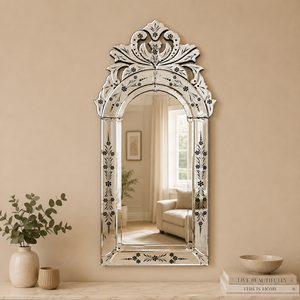 Miroir mural baroque vénitien design |   Miroir décoratif de style antique élégant et luxueux pour salon, chambre et décoration d'hôtel - Product Image 2