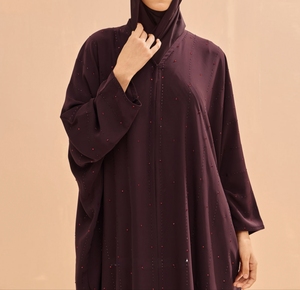 Abaya Saudí Tradicional Islámica de Alta Calidad para Mujer, Diseño Dubai, Primavera, Poliéster Transpirable, Largo hasta el Tobillo, Corte Musulmán - Product Image 1