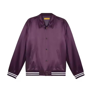 Chaqueta de satén para hombre, estilo urbano, ligera, con cremallera completa, informal, a la moda, cómoda, para uso diario. - Product Image 4