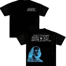 Camiseta de Manga Corta Negra para Hombre SDL, Estilo Urbano, Cuello Redondo, Corte Regular, Algodón Jersey de Secado Rápido, 230g - Product Image 2