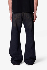 Jeans en denim pour hommes de haute qualité, personnalisés en coton, marque américaine Highstreet, taille mi-haute, coupe évasée, respirants, lavage vintage, style Y2K - Product Image 3