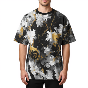 Camiseta de Hombre con Estampado de Mármol, Sublimación, Diseño Gráfico de Lujo, Estilo Oversize - Product Image 2