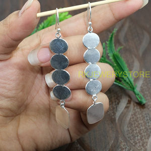 Pendientes colgantes de disco geométrico para mujer, de plata 925, pendientes colgantes de múltiples discos, pendientes llamativos, joyería de moda hecha a mano, regalo - Product Image 5