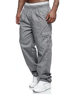 Pantalon cargo vintage coupe ample et déchirée, coupe haute, jambe large, coupe oversize, coupe-vent, 6 poches, pour homme - Product Image 5