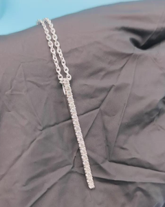 Colgante vertical personalizado con grabado, colgante de moissanita, colgante de plata de ley 925 a la moda, regalo de cumpleaños para mujer - Product Image 1