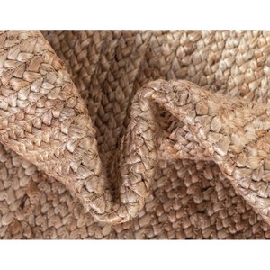 Modern Striped Jute Area <b>Rug</b> Rectangle Flat Weave Natural Beige Tone <b>Thin</b> Pile Living Room <b>Rug</b> - Product Image 3