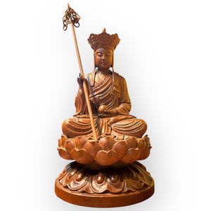 Estatua de Ksitigarbha Bodhisattva Tallada en Madera de Huong de un Solo Bloque, Diseño Feng Shui, Marca Tam Viet, Modelo A170, Origen Vietnam - Product Image 3