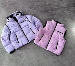 Chaqueta Acolchada Personalizada Unisex Informal con Logotipo Frontal, Chaqueta de Invierno Acolchada de Algodón, Chaqueta Negra Acolchada para Hombre - Product Image 4