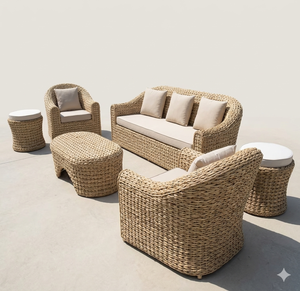 Conjunto de Sofás de Ratán Modernos para Exteriores, Muebles de Jardín de Mimbre de Lujo, Sofá Seccional para Patio, Sala de Estar de Resort o Villa, Venta al Por Mayor - Product Image 1