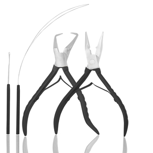 Hair Extension <b>Pliers</b> <b>Set</b> Stainless Steel Tools for Install and Remove with Tweezers and Wire Hook - Product Image 1
